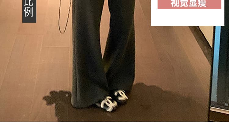 지금 임산부 어두운 회색 와이드 레깅스 바지 봄 가을 2026 새로운 페이크 레이어드 방귀 커튼 캐주얼 바지 루즈핏 와이드 레그 팬츠 상세 이미지 9