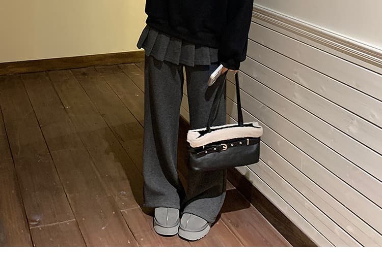 지금 임산부 어두운 회색 와이드 레깅스 바지 봄 가을 2026 새로운 페이크 레이어드 방귀 커튼 캐주얼 바지 루즈핏 와이드 레그 팬츠 상세 이미지 33