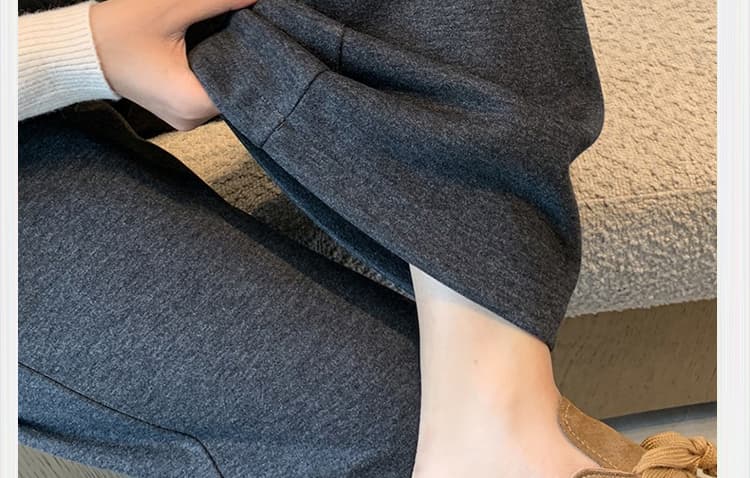 지금 임산부 아세트산 양모 찹쌀 와이드 레그 팬츠 새로운 2026 여성 가을 겨울철 스트레이트 한 부서 루즈핏 캐주얼 바지 상세 이미지 6