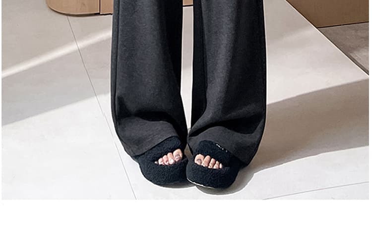 지금 임산부 아세트산 양모 찹쌀 와이드 레그 팬츠 2026 새로운 여성 가을 겨울철 한 부서 스트레이트 루즈핏 캐주얼 바지 상세 이미지 3