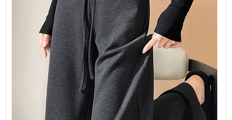 지금 임산부 아세트산 양모 찹쌀 와이드 레그 팬츠 2026 새로운 여성 가을 겨울철 한 부서 스트레이트 루즈핏 캐주얼 바지 상세 이미지 5