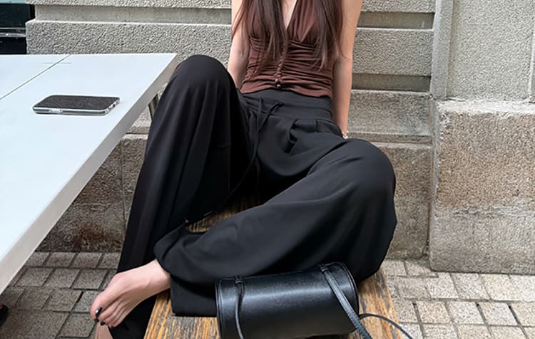 지금 임산부 와이드 레그 팬츠 새로운 2026 여성 가을 도루 센스 다용도 없음 복부 지지 바지 느긋한 바람 루즈핏 캐주얼 바지 상세 이미지 34