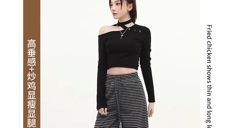 지금 임산부 와이드 레그 팬츠 봄 가을 2026 새로운 스트라이프 캐주얼 바지 작은 키 스트레이트 도루 센스 다용도 와이드 레그 팬츠 상세 이미지 5
