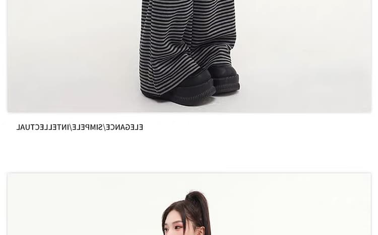 지금 임산부 와이드 레그 팬츠 2026 새로운 봄 가을 스트라이프 캐주얼 바지 작은 키 스트레이트 도루 센스 다용도 와이드 레그 팬츠 상세 이미지 36