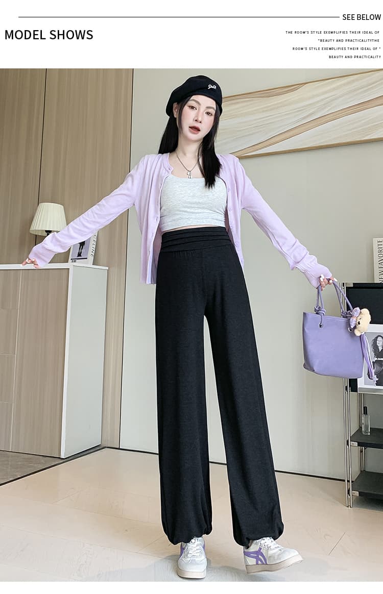 실사 임산부 배기 바지 여성 2026 봄 가을 새로운 도루 센스 다용도 없음 복부 지지 바지 넓은 다리 랜턴 캐주얼 바지 상세 이미지 30