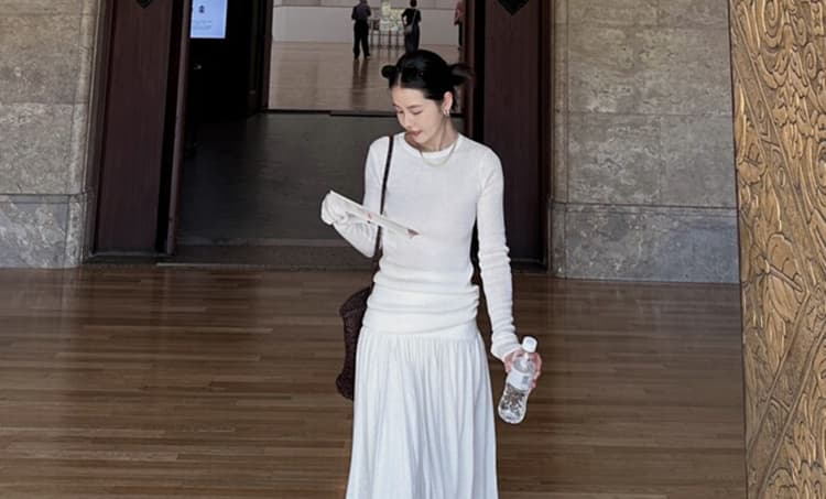 지금 임산부 없음 복부 지지 반신 스커트 가을 겨울철 새로운 니트 양모 슬림해 보이는 품격 프랑스식 도루 센스 한 마디 롱 스커트 상세 이미지 30