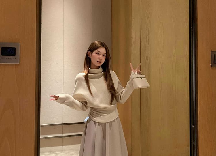 지금 임산부 모직 반신 스커트 여성 2026 새로운 가을 겨울철 없음 복부 지지 빅 플레어 스커트 품격 도루 센스 한 마디 롱 스커트 상세 이미지 30