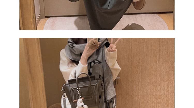 지금 임산부 느긋한 바람 펌프 로프 도루 가을 센스 트임 반신 스커트 양모 가을 한 부서 하이웨이스트 슬림해 보이는 타이트 스커트 롱 스커트 상세 이미지 26