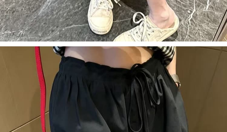 지금 임산부 화이트 운동 넓은 다리가 짧다. 바지 여성 여름 새로운 얇은 스타일 펌프 로프 작은 키 루즈핏 캐주얼 와이드 레그 팬츠 상세 이미지 41