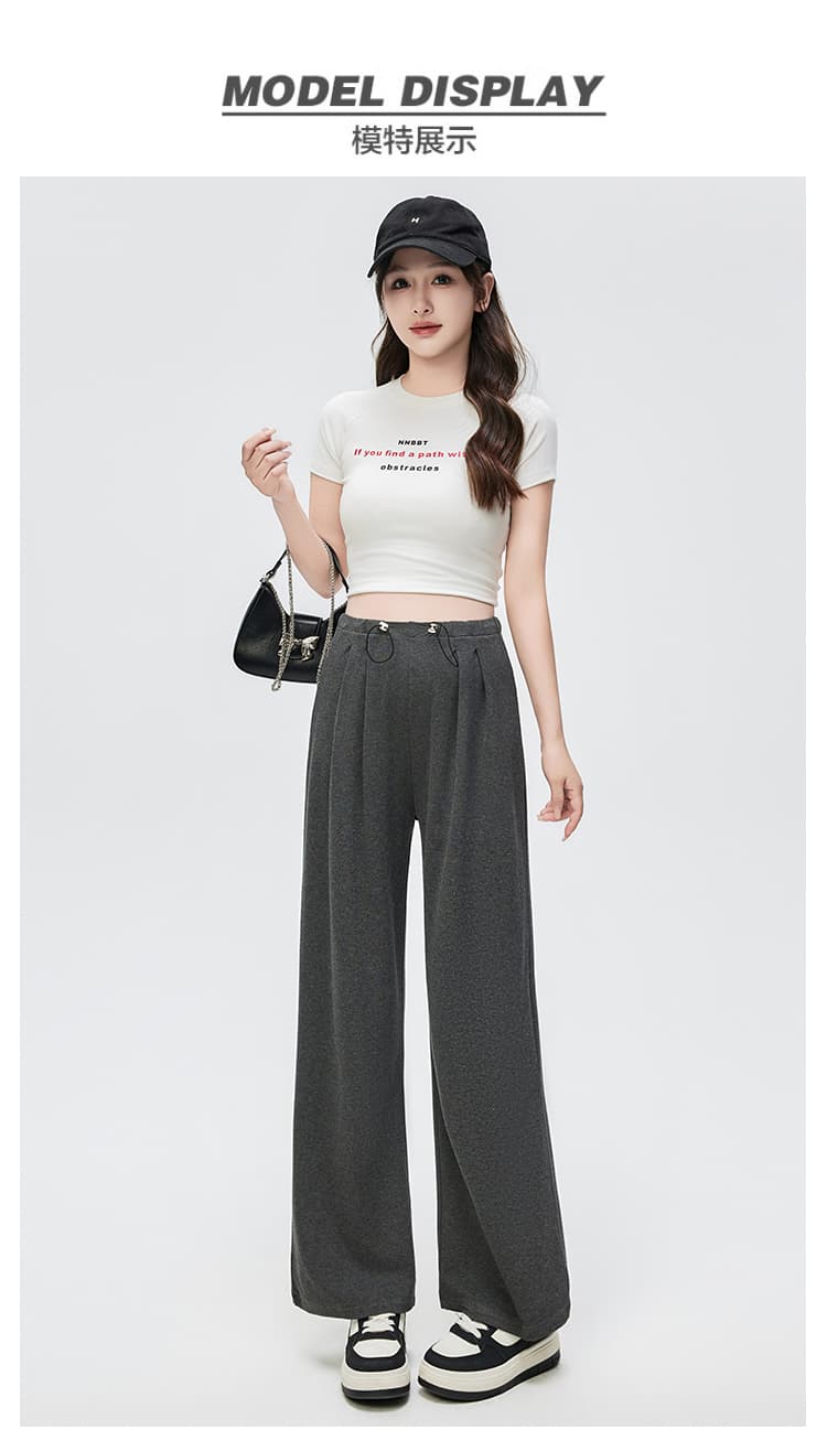실사 임산부 바지 봄 가을 외출용 와이드 레그 팬츠 없음 복부 지지 새로운 캐주얼 스트레이트 아니요 르 배 와이드 레그 팬츠 상세 이미지 11