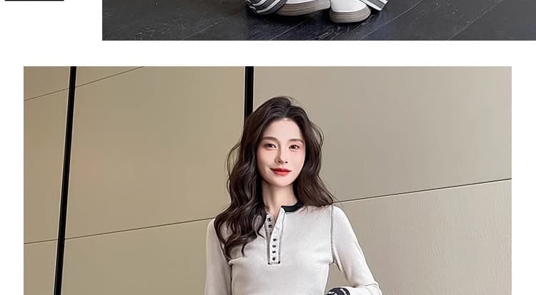 지금 임산부 니트 부츠컷 바지 새로운 봄 가을 2026 스트라이프 도루 가을 센스 복부 지지 바지 부츠컷 캐주얼 바지 상세 이미지 44