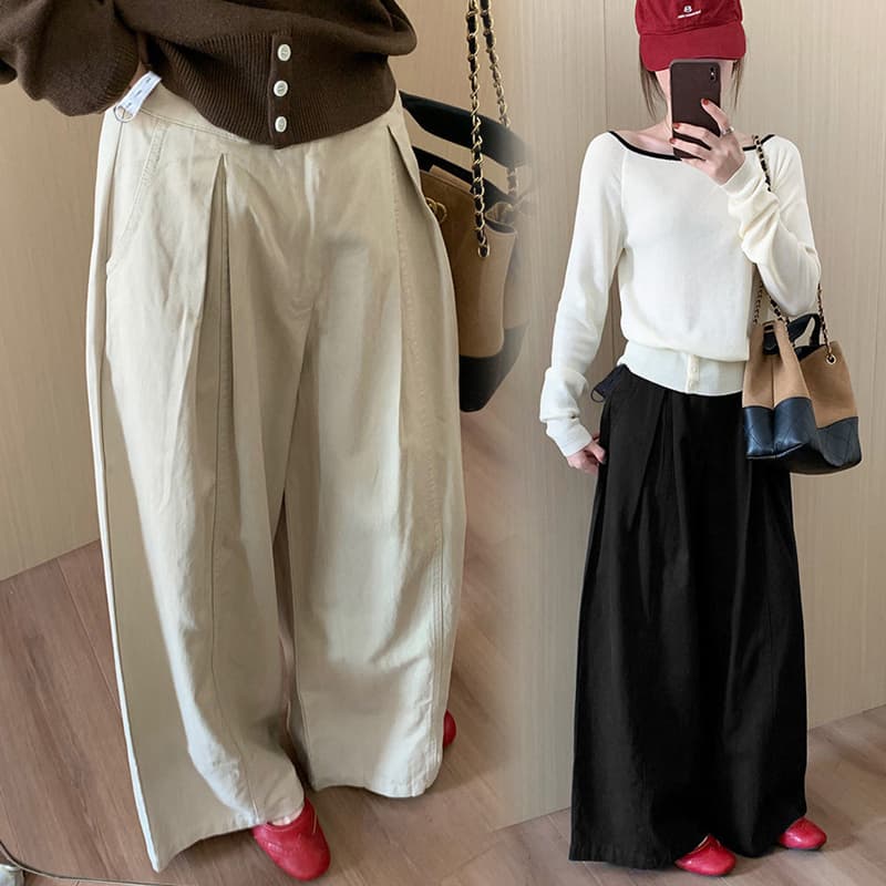 지금 임산부 와이드 레그 팬츠 봄 가을 여성 2026 새로운 없음 복부 지지 봄 여름 아니요 르 배 출산 후 웨어러블 와이드 레그 팬츠