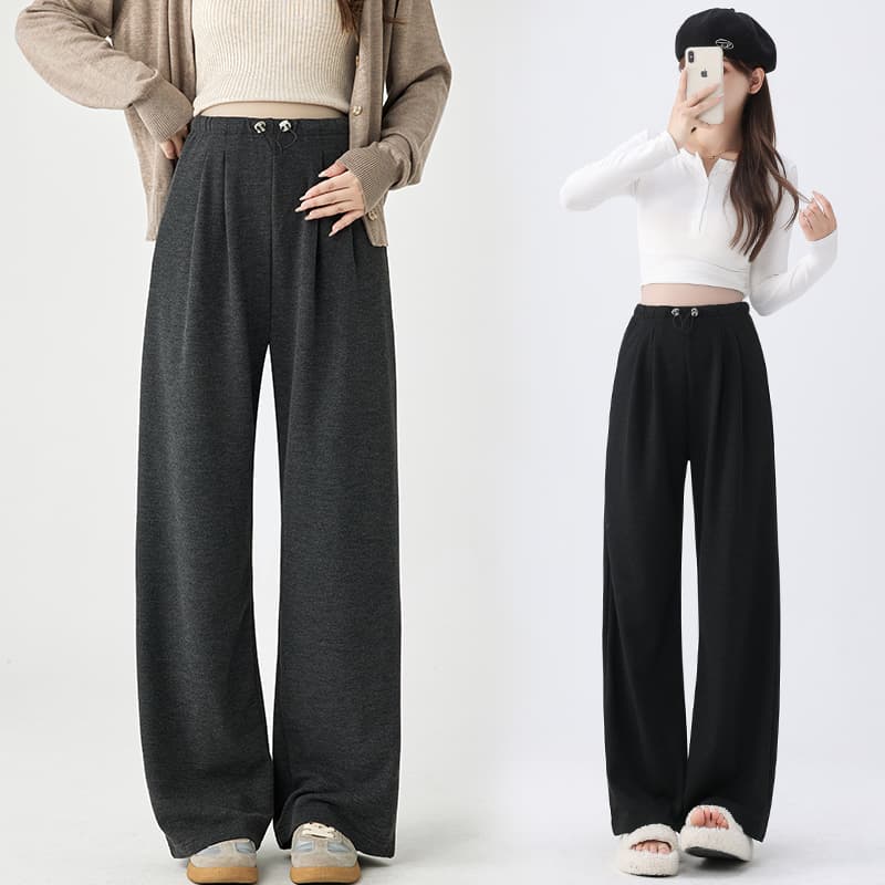 실사 임산부 바지 봄 가을 외출용 와이드 레그 팬츠 없음 복부 지지 새로운 2026 캐주얼 스트레이트 팬츠 아니요 르 배 이미지 3