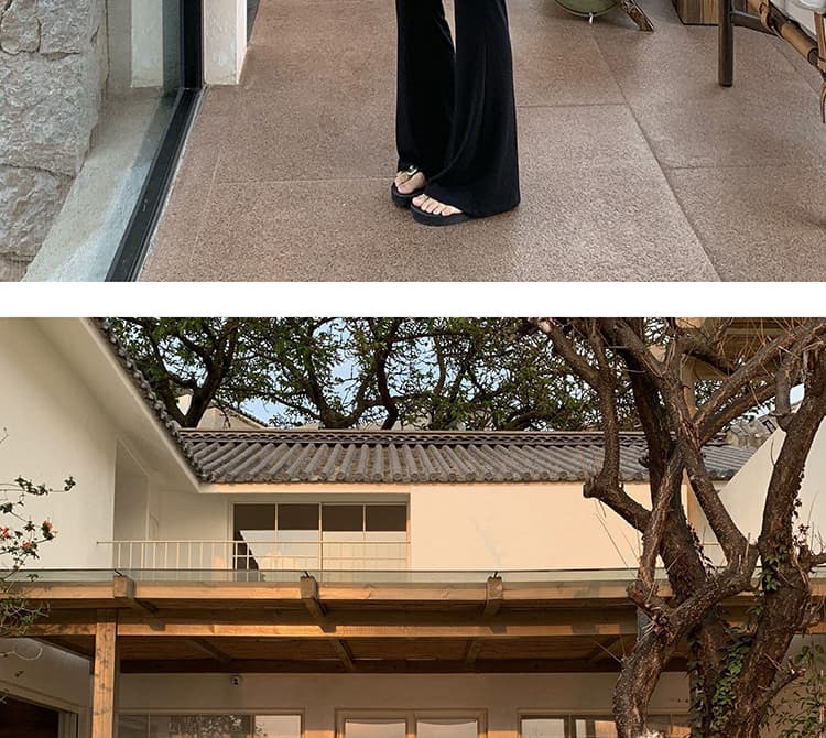 지금 임산부 부츠컷 바지 여성 봄 가을 2026 새로운 페이크 레이어드 방귀 커튼 펌프 로프 바지 스트레이트 슬림해 보이는 부츠컷 바지 상세 이미지 40
