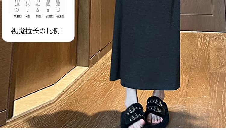 지금 출산 착용 조기 가을 새로운 여성 반신 스커트 외출용 백 탑 하이웨이스트 복부 지지 슬림해 보이는 중간 길이 타이트 스커트 치마 상세 이미지 12