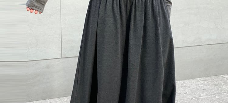 지금 임산부 없음 복부 지지 도루 센스 미니멀리즘 반신 스커트 봄 가을 2026 새로운 큰 진자 품격 슬림해 보이는 한 마디 치마 상세 이미지 4