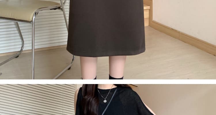 출산 착용 모직 반신 스커트 가을 겨울철 2026 새로운 외출용 하이웨이스트 슬림해 보이는 중간 길이 타이트 스커트 치마 상세 이미지 42