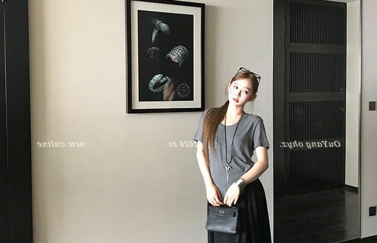 지금 임산부 니트 불규칙 도루 가을 센스 빅 플레어 스커트 여성 2026 봄 가을 하이웨이스트 슬림해 보이는 패키지 한 마디 반신 스커트 상세 이미지 68