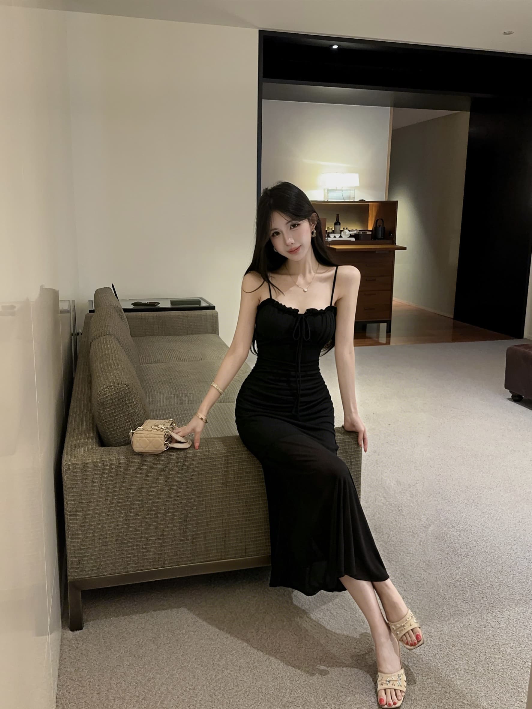 실사 인터넷 유명인 여성 앵커 순수한 욕망 바람 슬립 롱 스커트 이중층 망사 인어 꼬리 표지 고기 몸매 가꾸기 데이트 드레스 상세 이미지 7