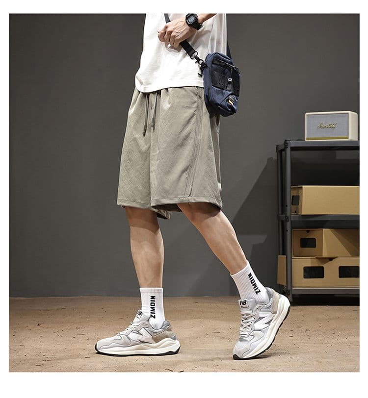 실사 여름 새로운 조수 브랜드 속도 건조한 워크웨어 캐주얼 반바지 남자 루즈핏 다용도 패치워크 구조 섹션 오부 바지 트렌디 상세 이미지 1