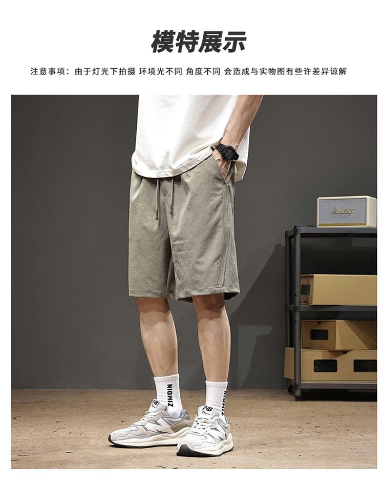 실사 여름 새로운 조수 브랜드 속도 건조한 워크웨어 캐주얼 반바지 남자 루즈핏 다용도 패치워크 구조 섹션 오부 바지 트렌디 상세 이미지 7