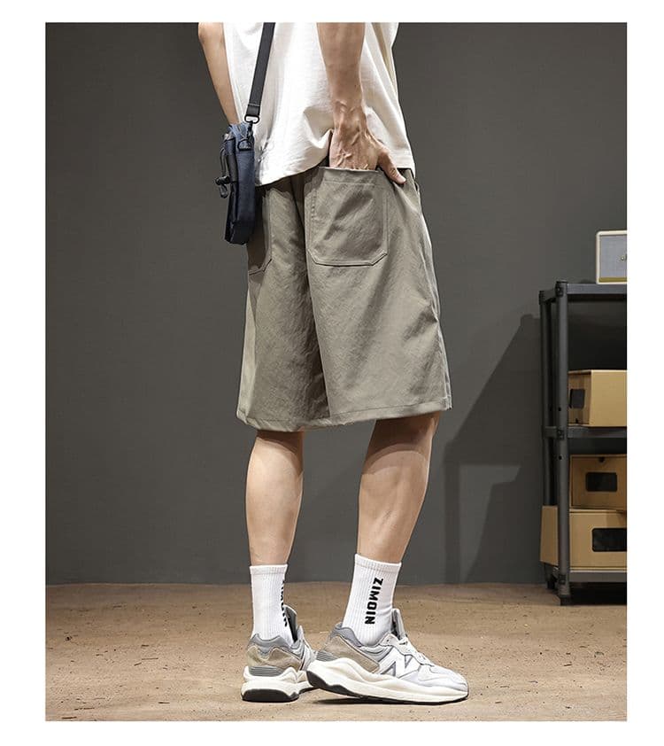 실사 여름 새로운 조수 브랜드 속도 건조한 워크웨어 캐주얼 반바지 남자 루즈핏 다용도 패치워크 구조 섹션 오부 바지 트렌디 상세 이미지 10