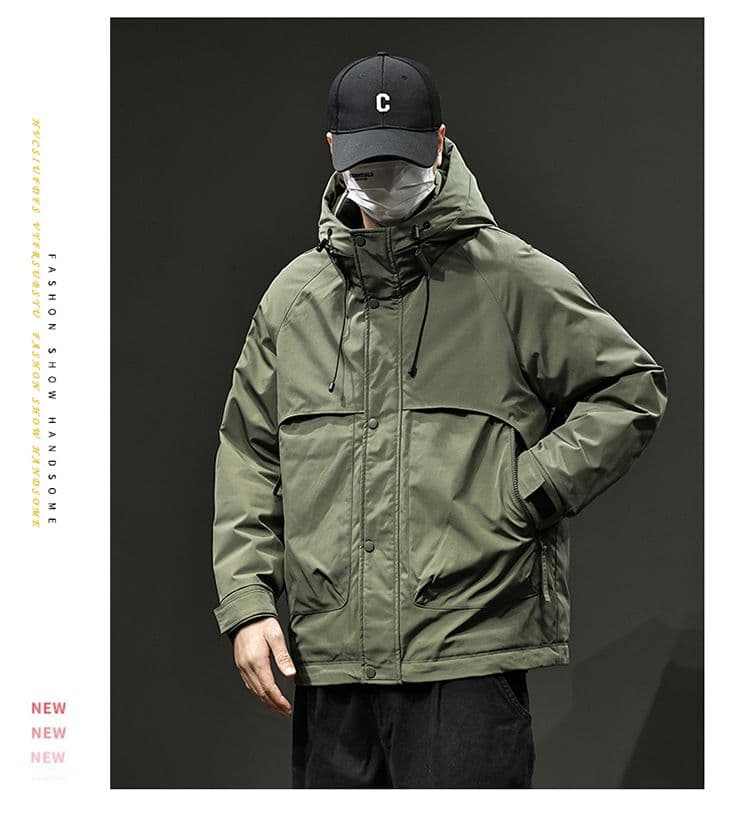 새로운 국가 표준 90 플러시 후드 다운 외투 남자 루즈핏 보온 감기 예방 익스트림 제인 항구 바람 상세 이미지 7