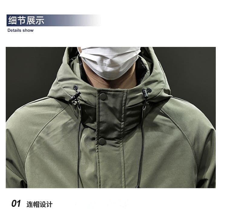 새로운 국가 표준 90 플러시 후드 다운 외투 남자 루즈핏 보온 감기 예방 익스트림 제인 항구 바람 상세 이미지 15