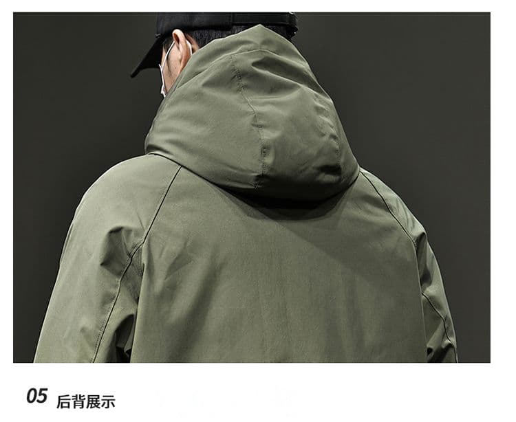 새로운 국가 표준 90 플러시 후드 다운 외투 남자 루즈핏 보온 감기 예방 익스트림 제인 항구 바람 상세 이미지 19