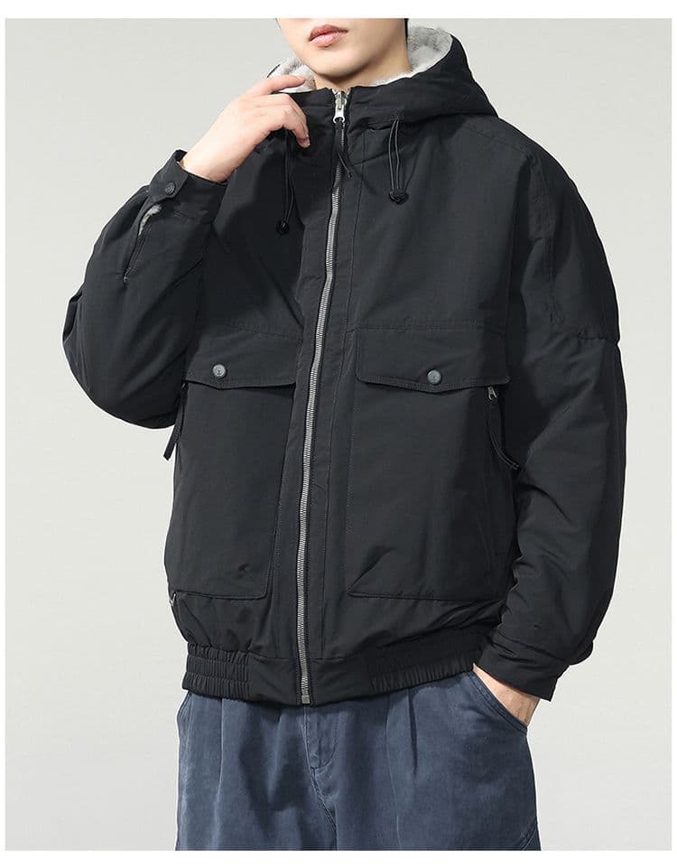 겨울 양면 착용 좌 산 조각 면 의류 남자 조수 브랜드 루즈핏 다용도 털이 있고 두꺼운 빅 사이즈 옷 재킷 상세 이미지 17