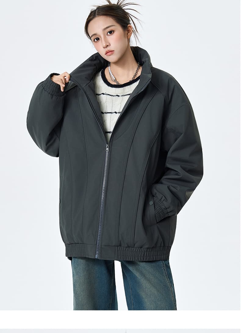 겨울 의류 조수 브랜드 스탠드 칼라 패치워크 면 의류 캐주얼 루즈핏 핏 스타일 두꺼운 패딩 재킷 목화 진딧물 보온 감기 예방 면 옷 상세 이미지 25