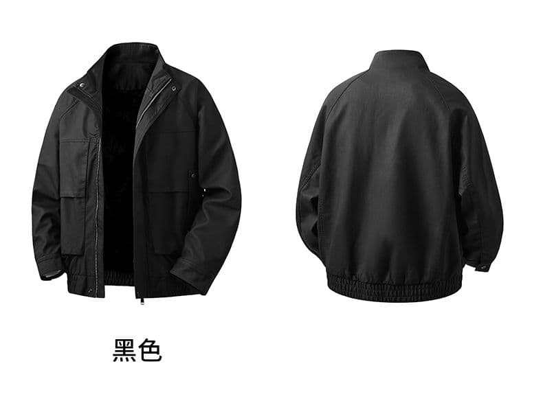 겨울 두꺼운 보온 pu 가죽 재킷 남자 스탠드 칼라 재킷 네리 털이 있는 감기 예방 야외 조수 브랜드 워크웨어 오토바이 재킷 상세 이미지 11