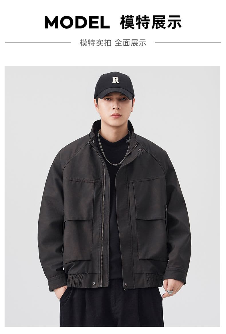 겨울 두꺼운 보온 pu 가죽 재킷 남자 스탠드 칼라 재킷 네리 털이 있는 감기 예방 야외 조수 브랜드 워크웨어 오토바이 재킷 상세 이미지 12