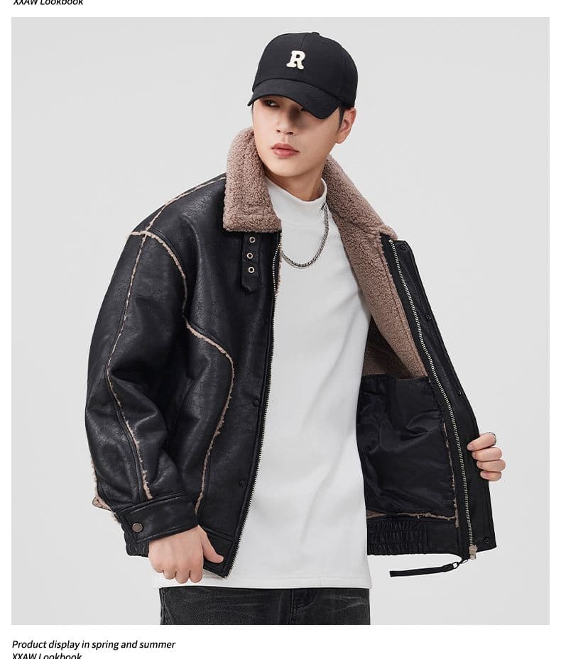 피모 하나 면 의류 남성 겨울 새로운 일본식 레트로 스탠드 칼라 루즈핏 두꺼운 보온 면 옷 재킷 상세 이미지 7