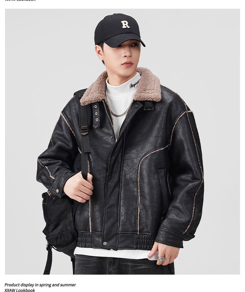 피모 하나 면 의류 남성 겨울 새로운 일본식 레트로 스탠드 칼라 루즈핏 두꺼운 보온 면 옷 재킷 상세 이미지 8