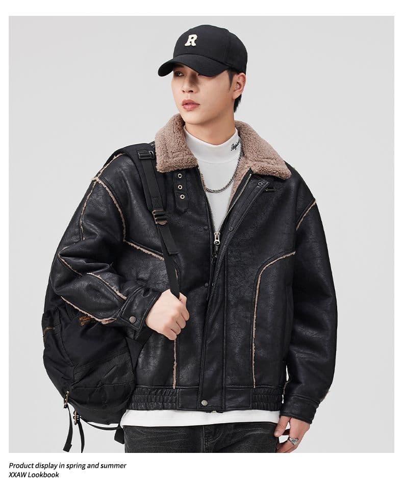피모 하나 면 의류 남성 겨울 새로운 일본식 레트로 스탠드 칼라 루즈핏 두꺼운 보온 면 옷 재킷 상세 이미지 9