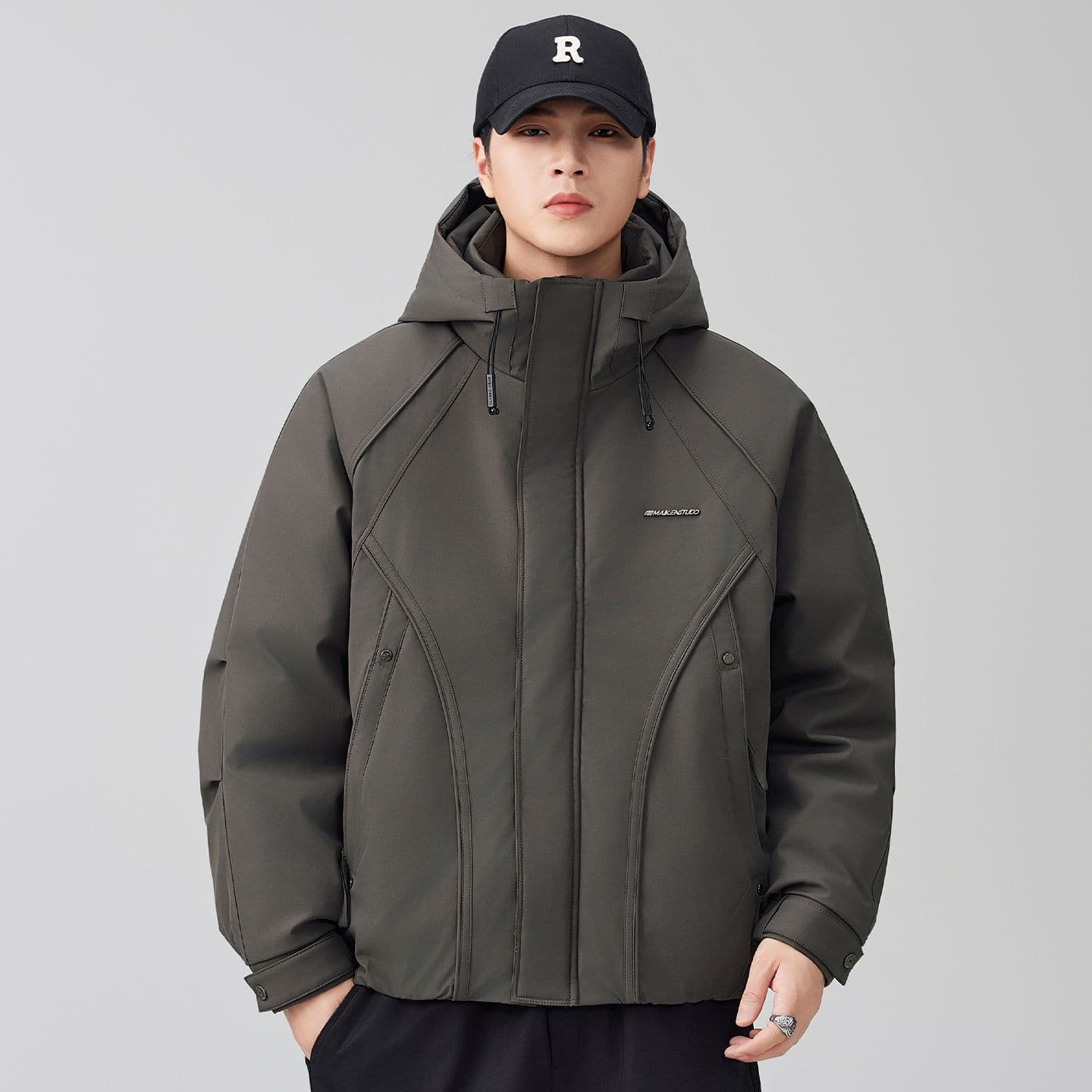 90 플러시 후드 워크웨어 다운 재킷 남성 일본식 레트로 다용도 보온 캐주얼 다운 야외 감기 예방 재킷 이미지 4