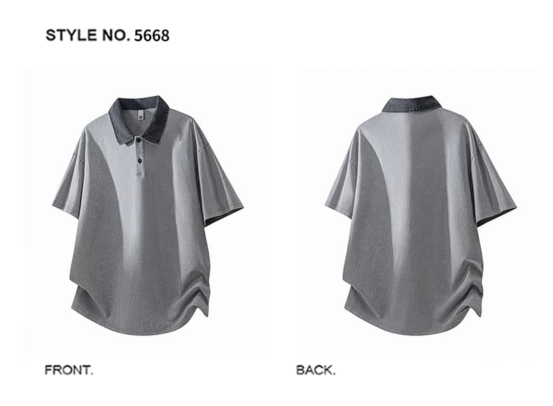 실사 2026 여름 워시 물 폴로 칼라 POLO 셔츠 남자 레트로 순면 루즈핏 다용도 캐주얼 트렌드 반팔 맨위 상세 이미지 5