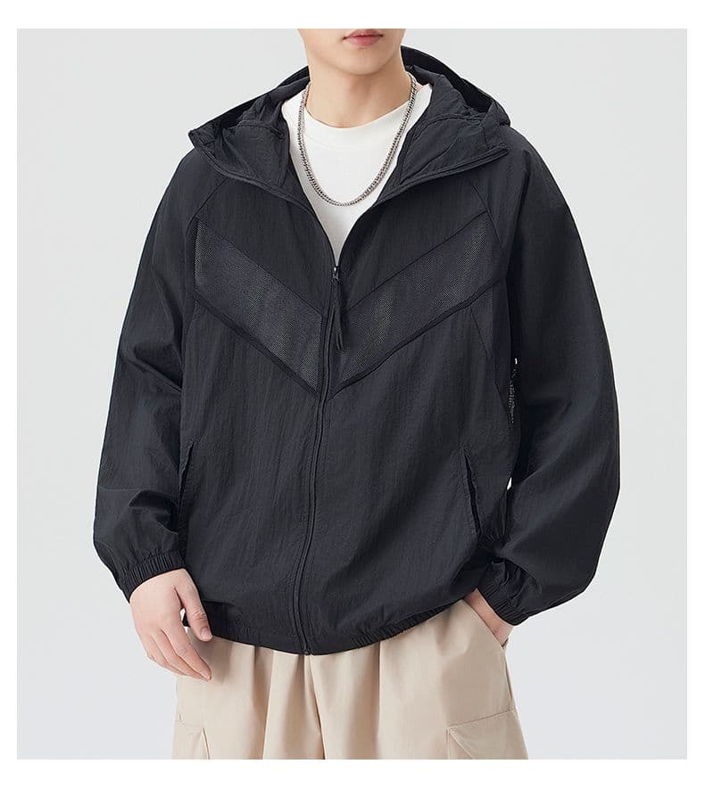 실사 2026 여름 새로운 패치워크 자외선 차단 옷 upf50+ 후드 야외 스포츠 여행 캠핑 자외선 차단 상세 이미지 14