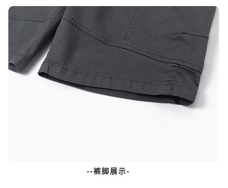실사 2026 여름 새로운 순면 워싱 워크웨어 팬츠 루즈핏 스트레이트 와이드 레그 팬츠 캐주얼 반바지 오부 바지 남자 상세 이미지 26