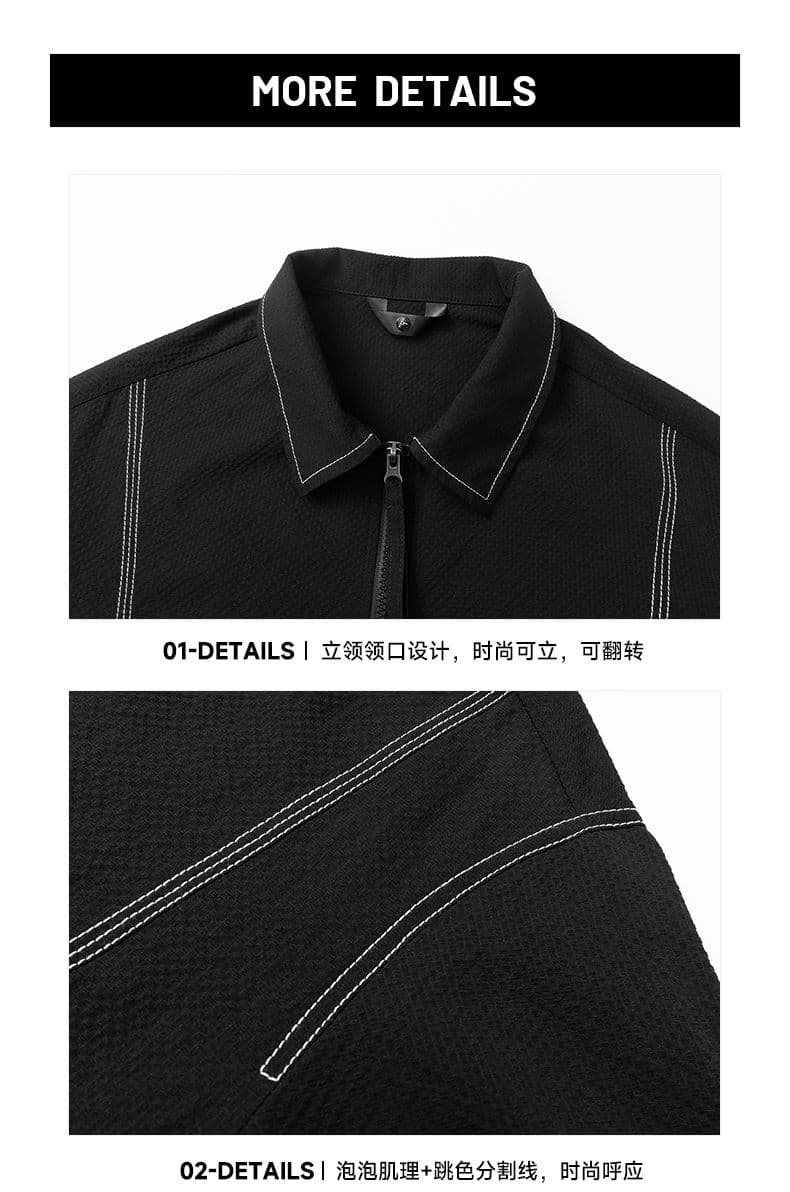 실사 여름 새로운 캐주얼 세트 남자 반팔 새로운 산소 면 니트 스포츠 슈트 루즈핏 통기성 패치워크 반바지 상세 이미지 19