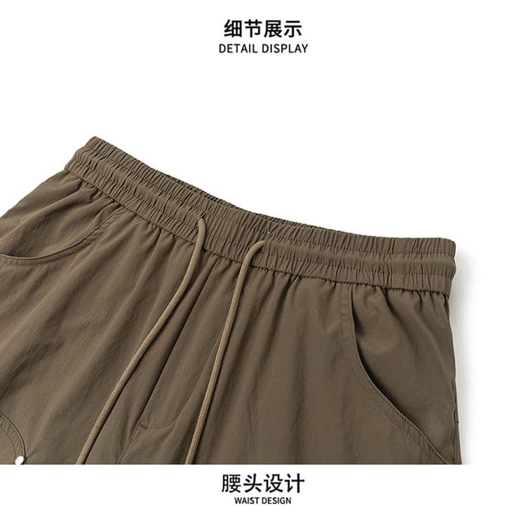 실사 2026 여름 새로운 트렌디 유속 건조한 워크웨어 캐주얼 반바지 남자 루즈핏 다용도 운동 오부 바지 상세 이미지 14