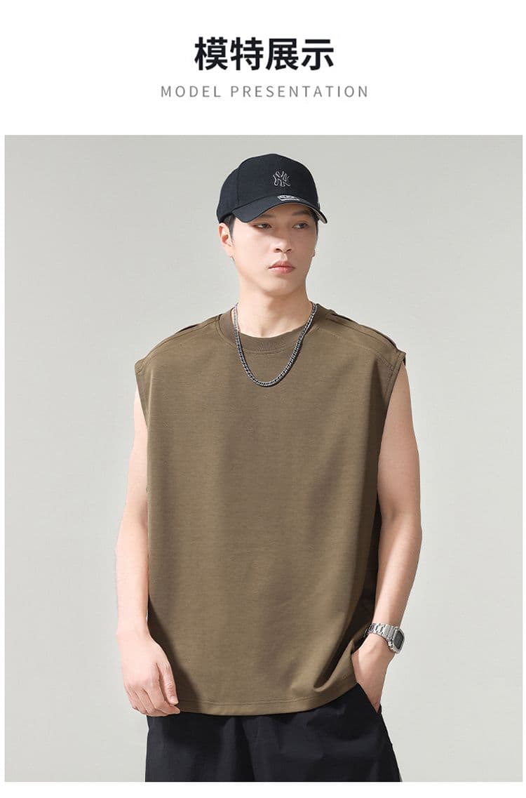 실사 여름 모달 젤리 면 차가운 센스 7a 항균 조끼 남자 루즈핏 다용도 통기성 빅 사이즈 어깨 조끼 상세 이미지 12