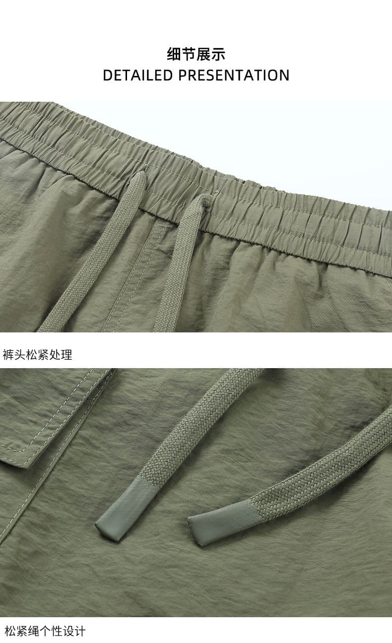 실사 속도 드라이 아이스 센스 워크웨어 반바지 남자 빅 사이즈 악당 잘 생긴 루즈핏 스트레이트 바지 여름 캐주얼 오부 바지 트렌디 상세 이미지 16