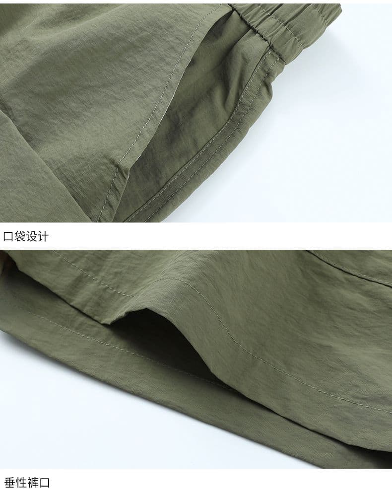 실사 속도 드라이 아이스 센스 워크웨어 반바지 남자 빅 사이즈 악당 잘 생긴 루즈핏 스트레이트 바지 여름 캐주얼 오부 바지 트렌디 상세 이미지 17