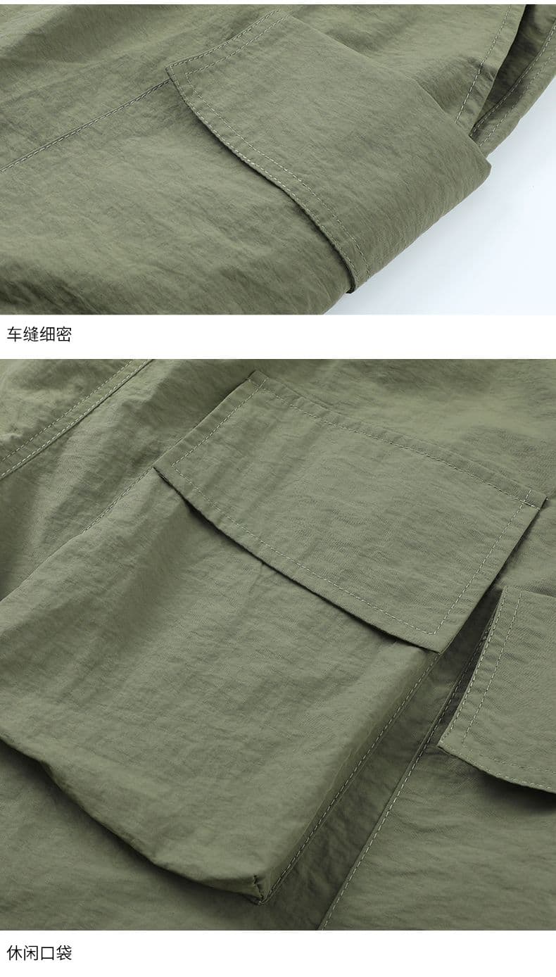 실사 속도 드라이 아이스 센스 워크웨어 반바지 남자 빅 사이즈 악당 잘 생긴 루즈핏 스트레이트 바지 여름 캐주얼 오부 바지 트렌디 상세 이미지 18
