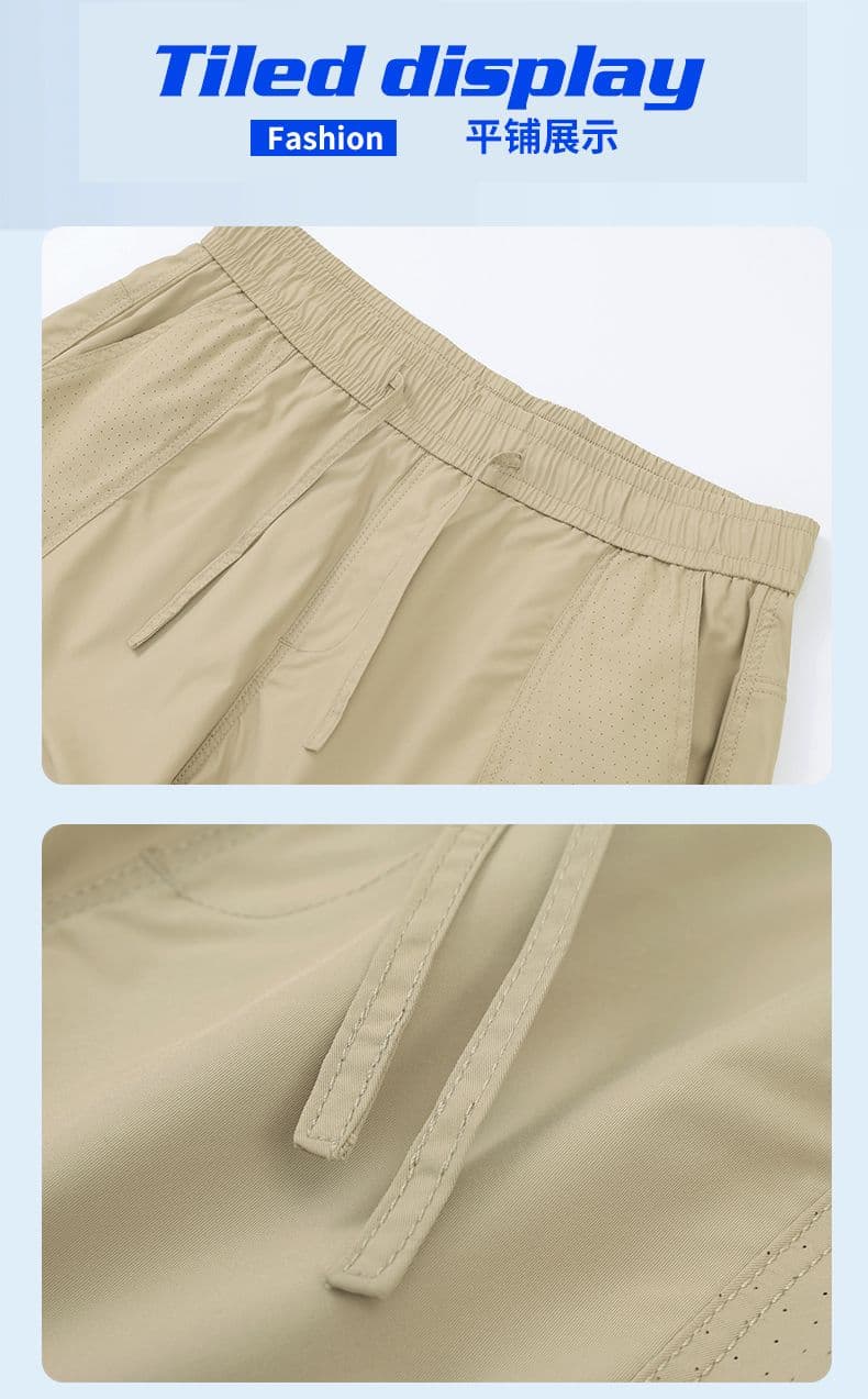 실사 여름 새로운 펀칭 반바지 남자 감기 센스 외출용 운동 캐주얼 바지 루즈핏 속도 건조한 오부 바지 남자 상세 이미지 18