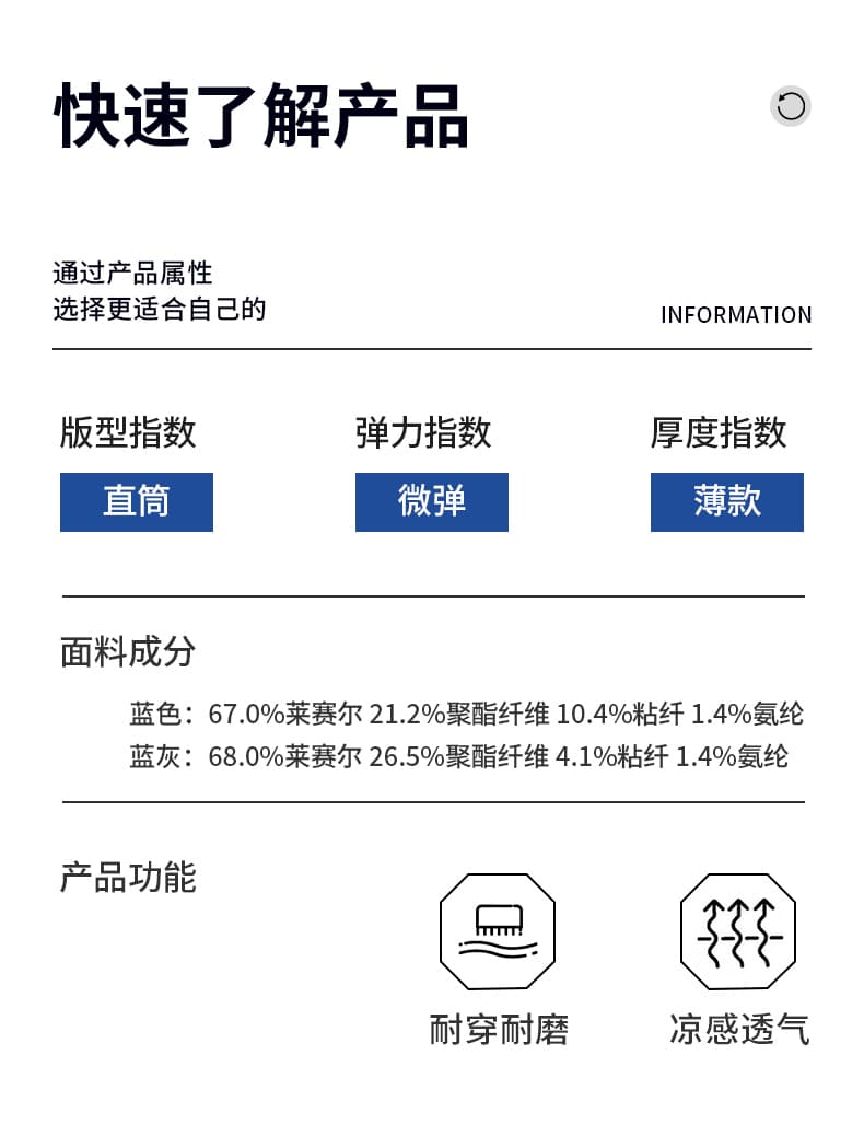 실사 여름 새로운 라이 경기 서울 주간 실크 청바지 남자 루즈핏 다용도 차가운 센스 얇고 가벼운 캐주얼 바지 상세 이미지 9