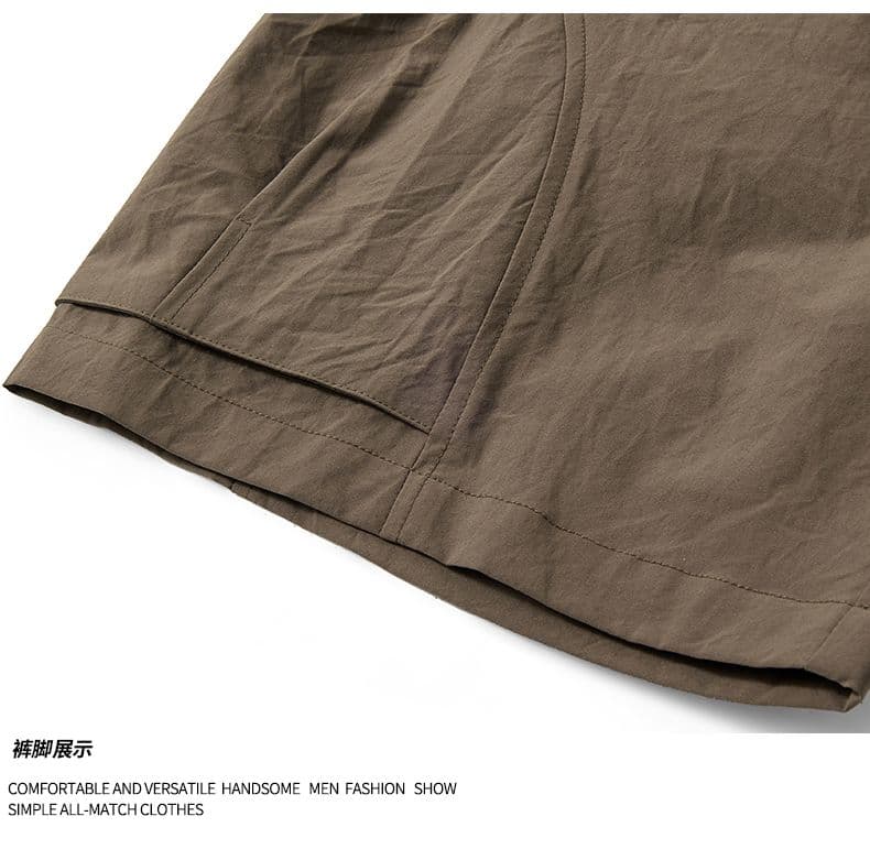 실사 여름 새로운 아메리칸 조수 브랜드 빅 포켓 펌프 로프 워크웨어 반바지 남자 얼음 실크 속도 건조한 산계 오부 바지 상세 이미지 29