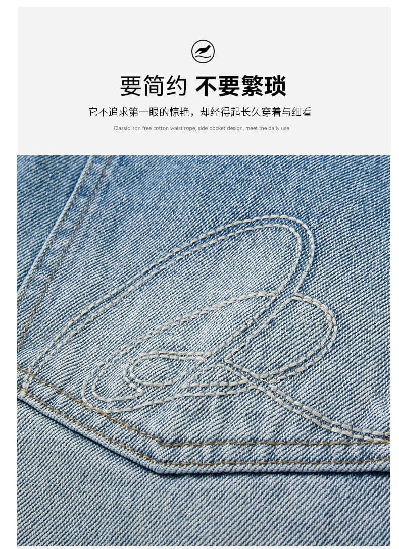 실사 여름 아메리칸 찢어진 부분 데님 반바지 남자 루즈핏 넓은 다리 6 점 바지 조수 브랜드 거친 가장자리 캐주얼 바지 얇은 스타일 상세 이미지 10